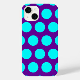 紫とアクアの水玉模様 Case-Mate iPhone 14ケース