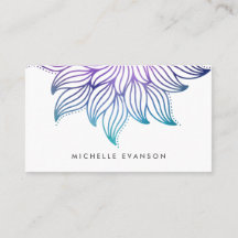 紫とアクアウォーター色グラデーションフローラ曼荼羅