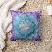 紫とアクアカラーダリア クッション (ブランケット)