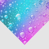 紫とアクアブルーのグラデーション水滴 薄葉紙 (詳細)