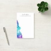 紫とアクアブルーの水色パーソナライズされた名 ポストイット (オフィス)