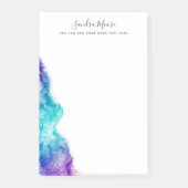 紫とアクアブルーの水色パーソナライズされた名 ポストイット (正面)