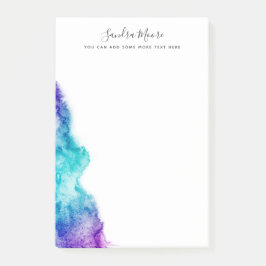 紫とアクアブルーの水色パーソナライズされた名 ポストイット