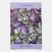 紫とイエローアジサイの植物フローラ キッチンタオル (縦)