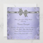紫とエレガント灰色の民族赤ちゃん女の子シャワー 招待状 (裏面)