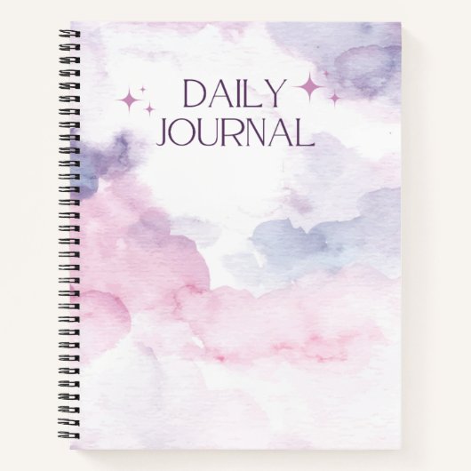 紫とエレガント白のノートブックカバーデザイン ノートブック (正面)