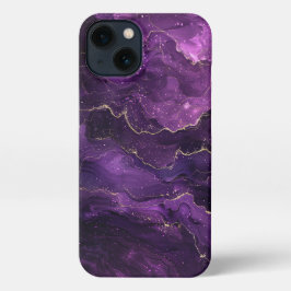 紫とエレガント金ゴールドの電話ケース女の子 iPhone 13ケース