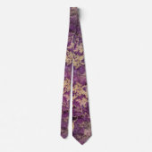 紫とエレガント金ゴールドインク特別の機会メンズ ネクタイ (裏面)