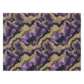 紫とエレガント金ゴールドグリッター瑪瑙パターン テーブルクロス (正面(横))