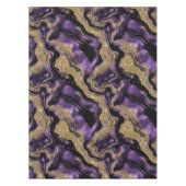 紫とエレガント金ゴールドグリッター瑪瑙パターン テーブルクロス (正面)