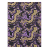 紫とエレガント金ゴールドグリッター瑪瑙パターン テーブルクロス (正面)