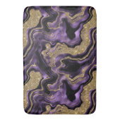 紫とエレガント金ゴールドグリッター瑪瑙パターン バスマット (正面縦)