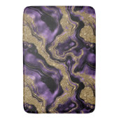 紫とエレガント金ゴールドグリッター瑪瑙パターン バスマット (正面縦)