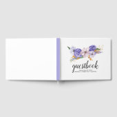 紫とエレガント金ゴールドフローラキンセアニェラ ゲストブック (全面)