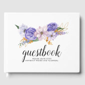 紫とエレガント金ゴールドフローラキンセアニェラ ゲストブック (正面)