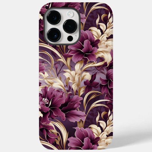 紫とエレガント金ゴールドランフローラ Case-Mate iPhoneケース (裏面)