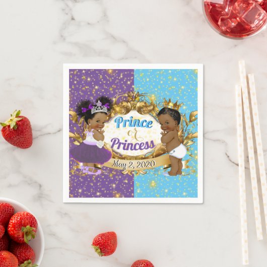 紫とエレガント青を明らかに王室のするアフリカの性別 スタンダードカクテルナプキン (インサイチュ)