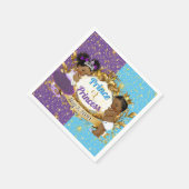 紫とエレガント青を明らかに王室のするアフリカの性別 スタンダードカクテルナプキン (角)