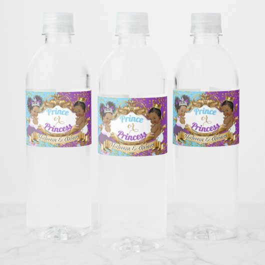 紫とエレガント青を明らかに王室のするアフリカの性別 ペットボトルラベル (ボトル)
