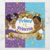 紫とエレガント青を明らかに王室のするアフリカの性別 ワインラベル (シングルラベル)