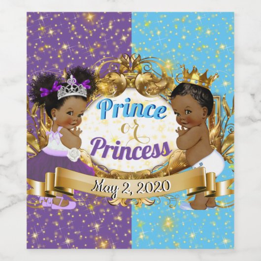 紫とエレガント青を明らかに王室のするアフリカの性別 ワインラベル (シングルラベル)