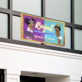 紫とエレガント青を明らかに王室のするアフリカの性別 横断幕 (ビルの外側)