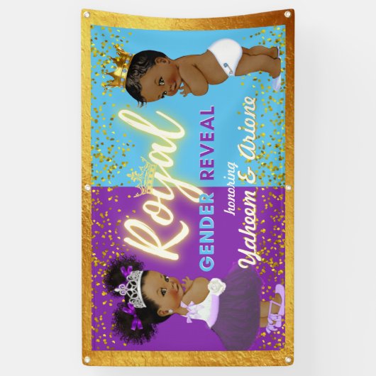 紫とエレガント青を明らかに王室のするアフリカの性別 横断幕 (縦)