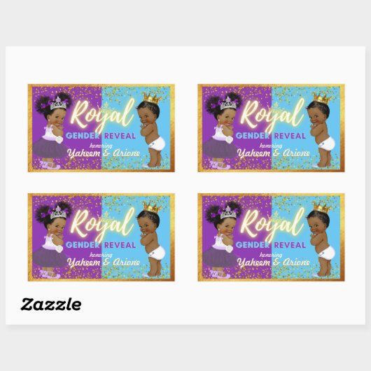 紫とエレガント青を明らかに王室のするアフリカの性別 長方形シール (シート)