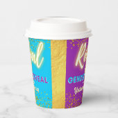 紫とエレガント青を王室の明らかにするジェンダー 紙コップ (左)