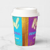 紫とエレガント青を王室の明らかにするジェンダー 紙コップ (右)