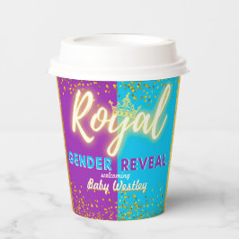 紫とエレガント青を王室の明らかにするジェンダー 紙コップ
