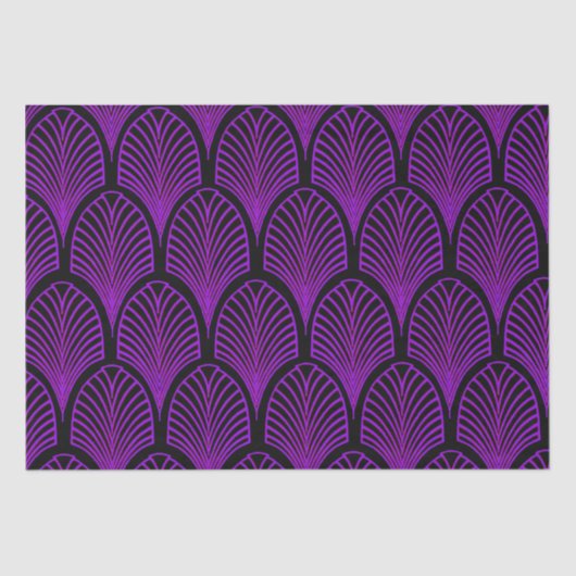 紫とエレガント黒のアールデコアーチ 薄葉紙 (正面)