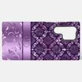 紫とエレガント黒のフローラの減衰及び渦巻 SAMSUNG GALAXYケース (裏面横)