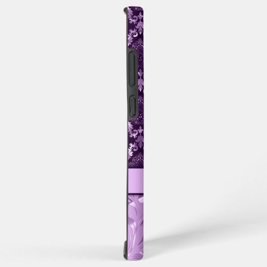 紫とエレガント黒のフローラの減衰及び渦巻 SAMSUNG GALAXYケース (右側面)