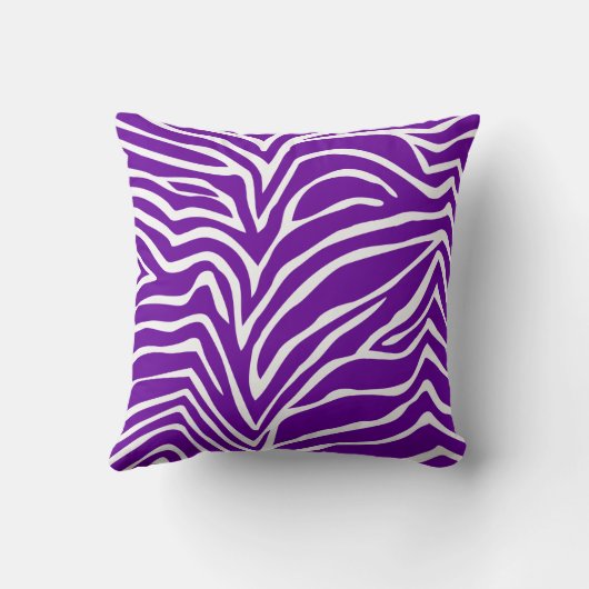 紫とオフ白ゼブラまたは任意の色の枕 クッション (裏面)