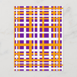 紫とオレンジのインターロックストライプ ポストカード