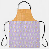 紫とオレンジのイースターバニーとニンジン エプロン (正面)