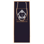 紫とオレンジのカスタム画像とロゴのサンキューバッグ ワインギフトバッグ (裏面)