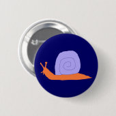 紫とオレンジのカタツムリのピン 缶バッジ (正面&裏面)