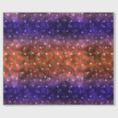 紫とオレンジのグラデーショングリッターの天柄 ラッピングペーパー (フラット)