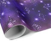 紫とオレンジのグラデーショングリッターの天柄 ラッピングペーパー (ロールコーナー)