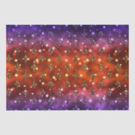 紫とオレンジのグラデーショングリッターの天柄 薄葉紙