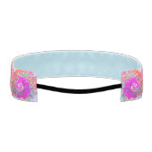 紫とオレンジのグルーヴィ抽象芸術レトロ旋回 アスレチックヘッドバンド (裏面)