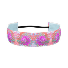 紫とオレンジのグルーヴィ抽象芸術レトロ旋回 アスレチックヘッドバンド