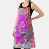 紫とオレンジのグルーヴィ抽象芸術レトロ旋回 エプロン (インサイチュ)