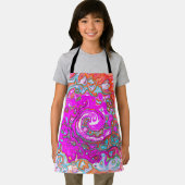 紫とオレンジのグルーヴィ抽象芸術レトロ旋回 エプロン (インサイチュ)