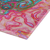 紫とオレンジのグルーヴィ抽象芸術レトロ旋回 カッティングボード (角)