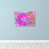 紫とオレンジのグルーヴィ抽象芸術レトロ旋回 キャンバスプリント (インサイチュ (ウッドフロア))