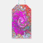 紫とオレンジのグルーヴィ抽象芸術レトロ旋回 ギフトタグ (裏面)