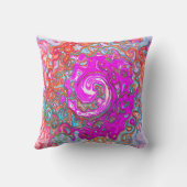紫とオレンジのグルーヴィ抽象芸術レトロ旋回 クッション (裏面)
